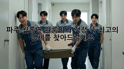 파주 월롱면 원룸이사, 걱정 뚝! 최고의 업체를 찾아드릴게요!